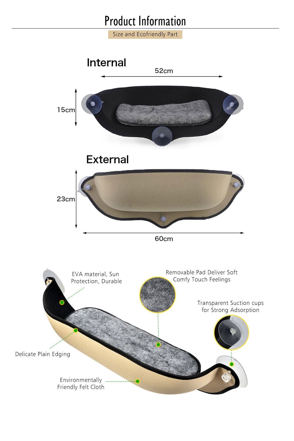 Cat Window Hammock With Strong Suction Cups Pet Kitty Hanging Sleeping Bed Comfortable Warm Ferret Cage Cat Shelf Seat Beds
